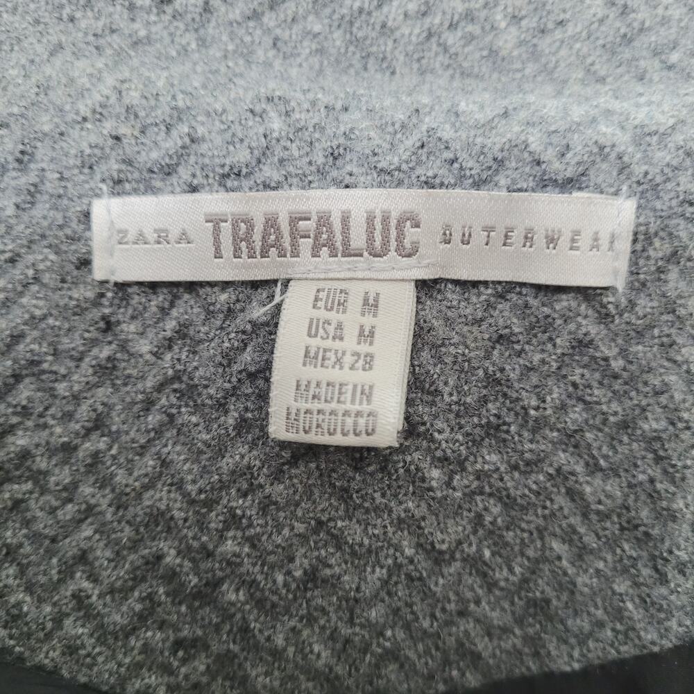 ZARA Trafaluc Outerwear Womens Gray Wool Blend Moto Biker Cropped Jacket Size M - Picture 7 of 10